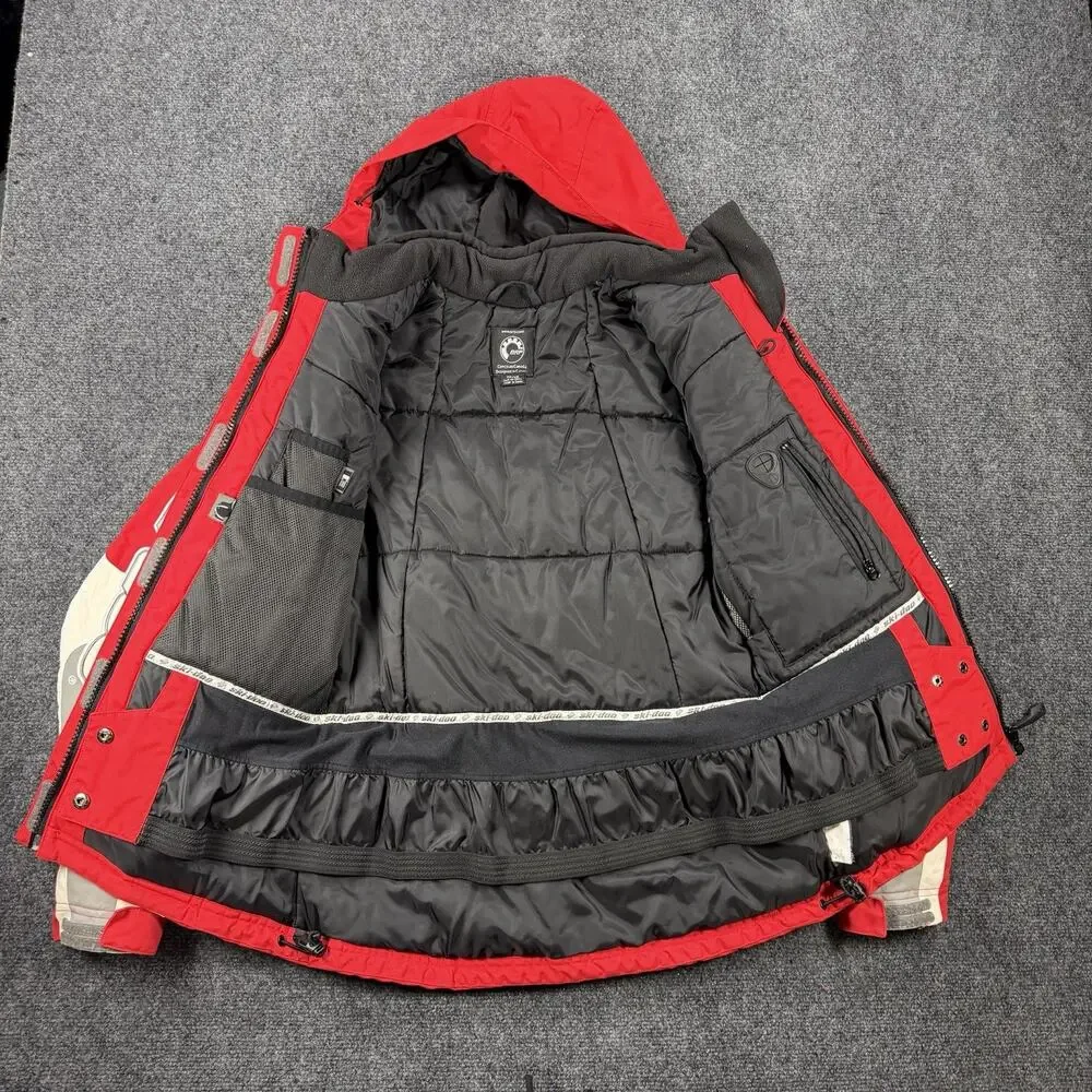 Ski-Doo Womens XS Snowmobile Jacket Red OOPYS BRP Hooded Winter Coat - Picture 2 of 13